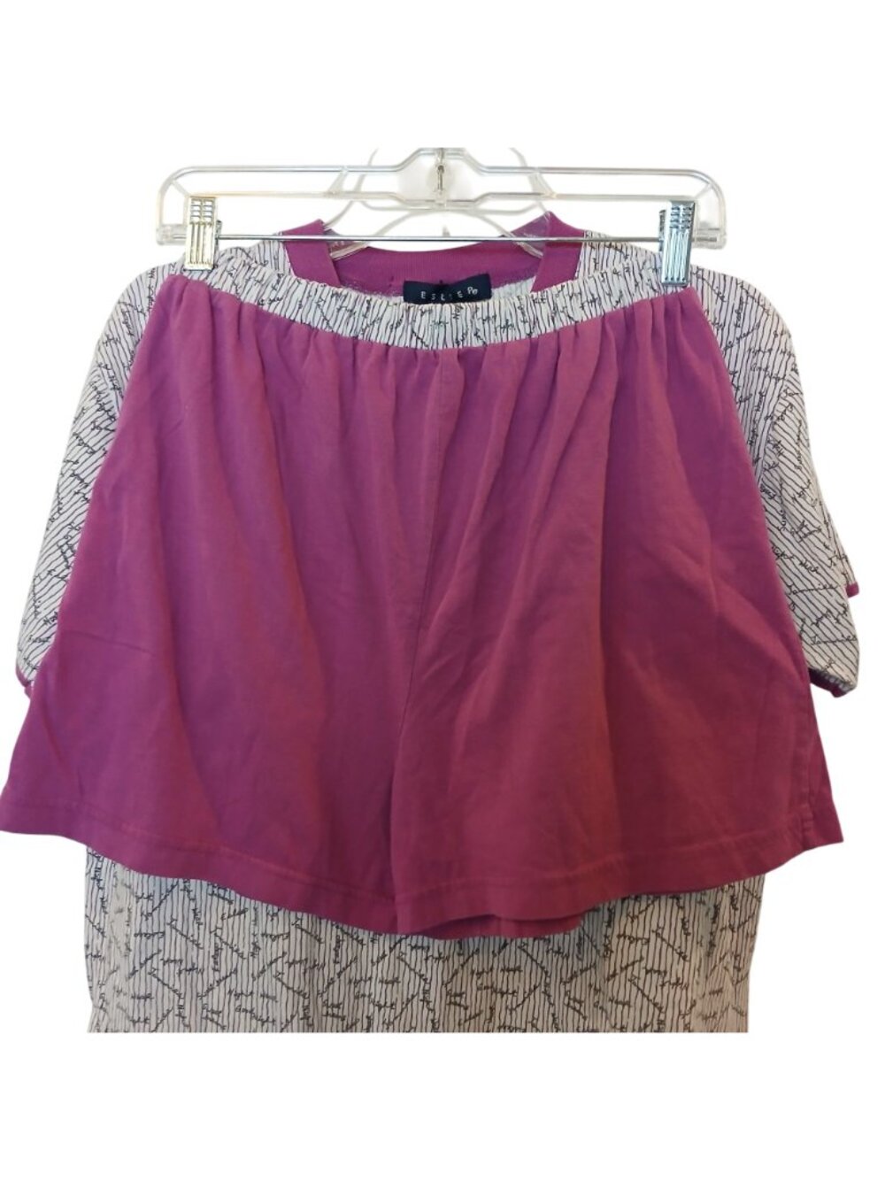 Vintage Esleep Womens Pajama Set Size Medium SS Shirt Shorts Cotton Blend #D-21 - Picture 5 of 10
